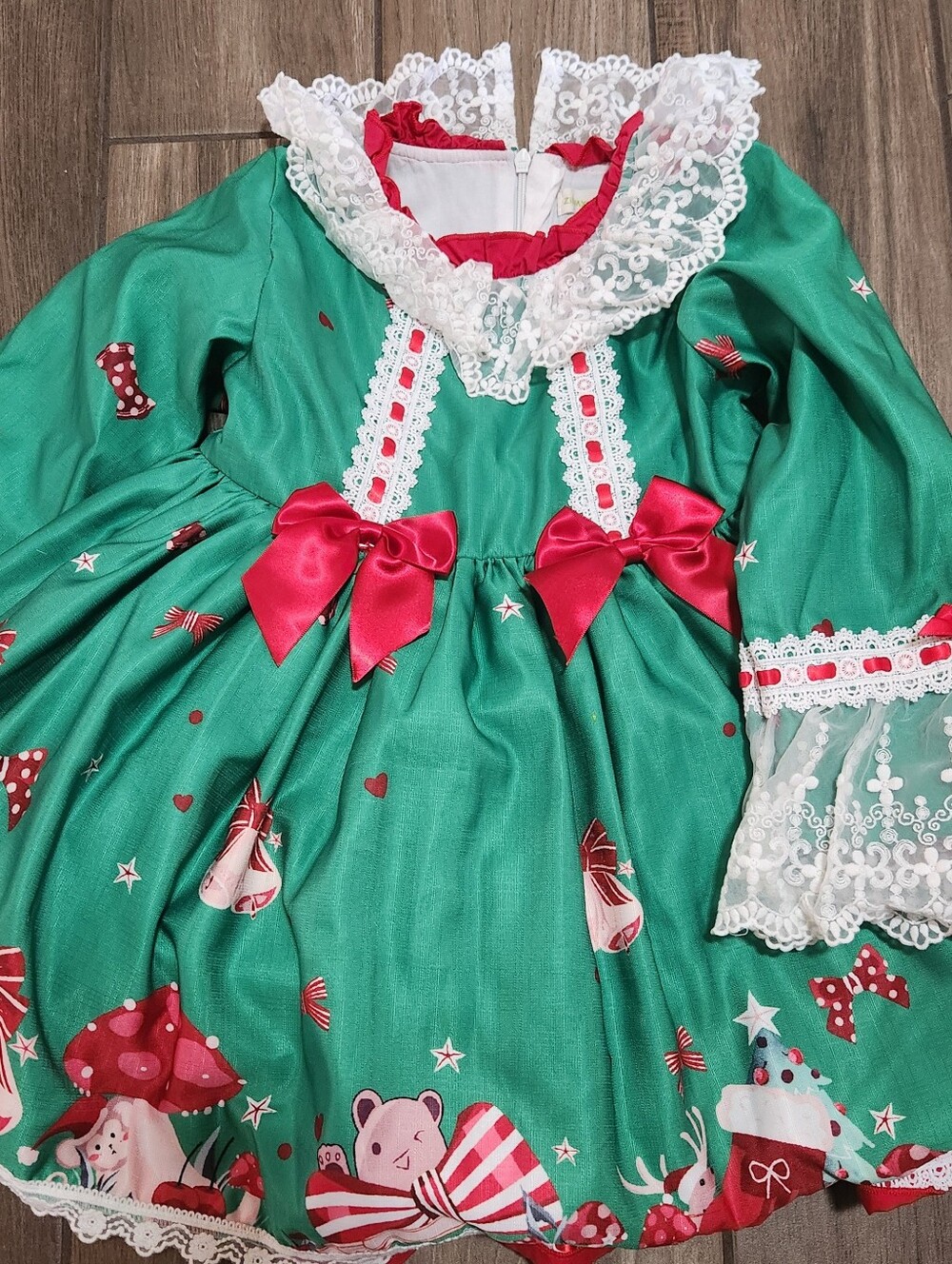 Children's Holiday Strawberry Dress Costume - Red, White & Green